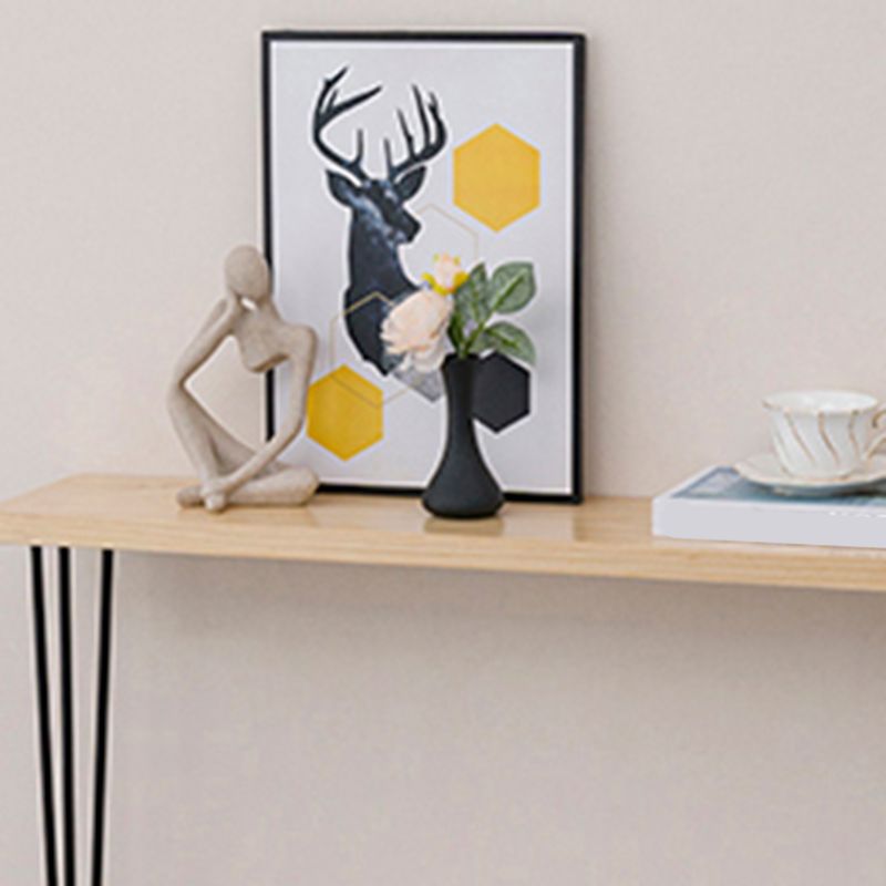 Divano moderno della metà del secolo Tavolo da 31,5 "H tavolo da console in legno massiccio con gambe metalliche