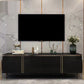 Moderner Glam -TV -Stand, geschlossene Speicher -TV -Konsole in Schwarz/ Gold