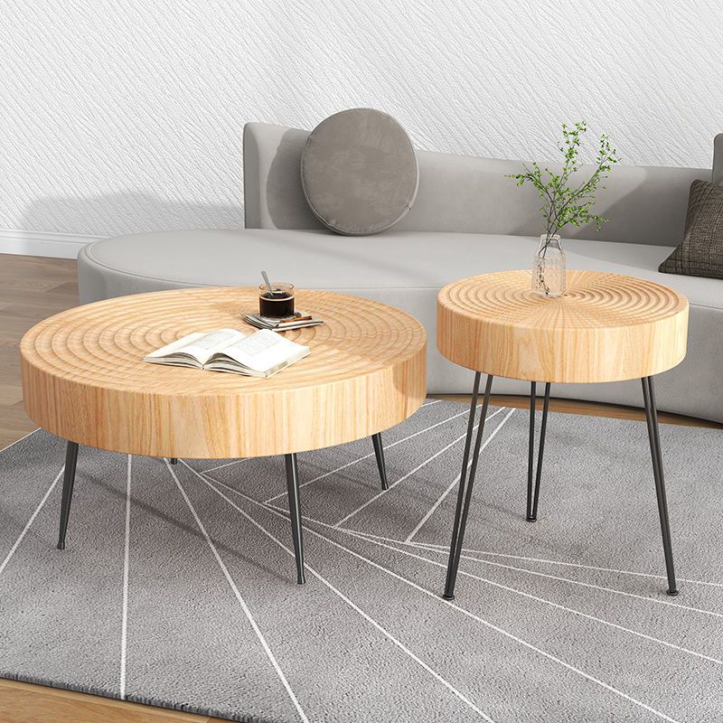 Contemporary Cocktail Table Round Solid Wood Coffee Cocktail Table Clearhalo 'Coffee & Accent Tables' 'Coffee Tables' 'coffee_tables' 'furn' 'furn_coffee_tables' 'Furniture' 'Living Room Furniture' 1200x1200_ee6493be-ac0d-411c-b603-120150fc9f2d