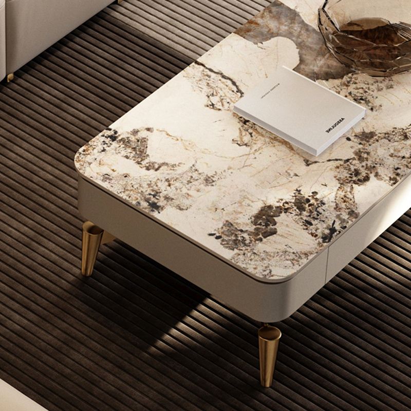 4 Legs Cocktail Table Modern Rectangle Single Coffee Table with 4 Drawers Clearhalo 'Coffee & Accent Tables' 'Coffee Tables' 'coffee_tables' 'furn' 'furn_coffee_tables' 'Furniture' 'Living Room Furniture' 1200x1200_ee6585d8-e571-49dc-ad34-5cc4d0f9935e