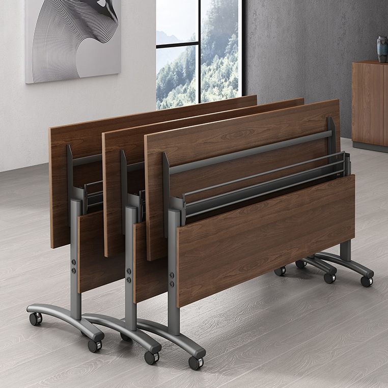 Bureau d'écriture rectangulaire pliant Modern Manufactured Wood Top Bureau avec roues lance-roues