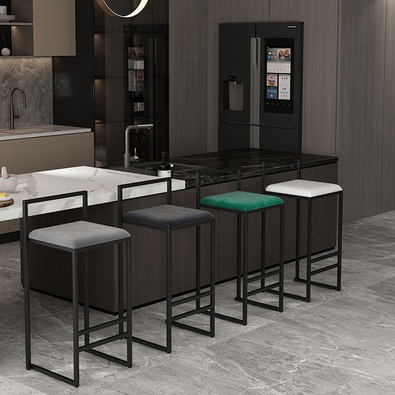 Nordic Style Velvet Upholstered Barstool Sleigh Base Bar Stool Clearhalo 'Bar Furniture' 'Bar Stools' 'bar_stools' 'furn' 'furn_bar_stools' 'furniture_bar_stools' 'Kitchen & Dining Furniture' 'kitchen&dining_furn' 'kitchen' 'kitchen_furn' Furniture' 1200x1200_ee662d82-2a7f-4f7f-9d40-cdbb1ac0a022
