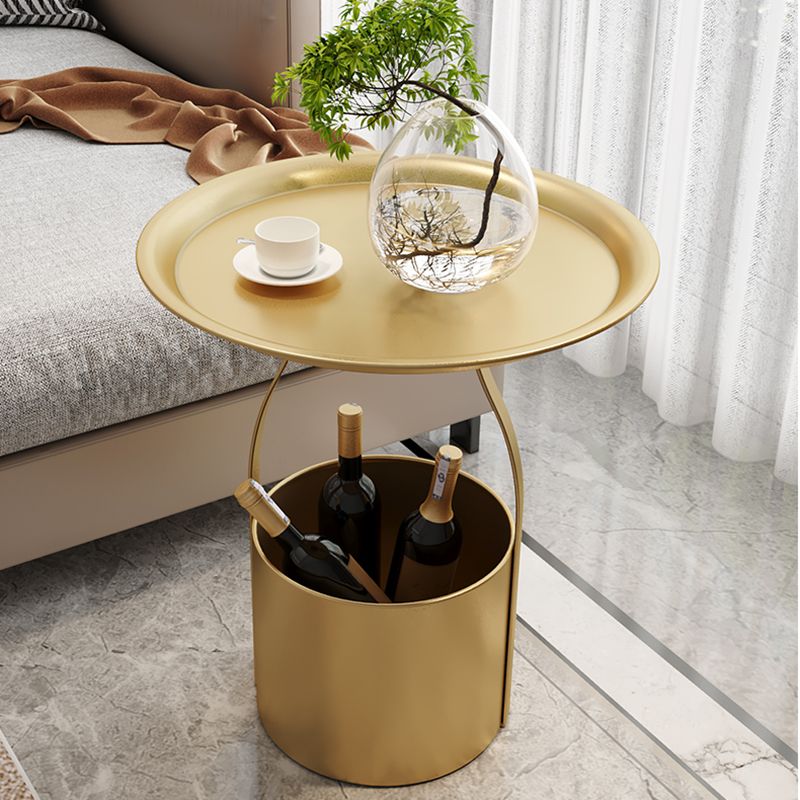 Mid-Century Metal Side End Table Tray Top Corner Table for Living Room