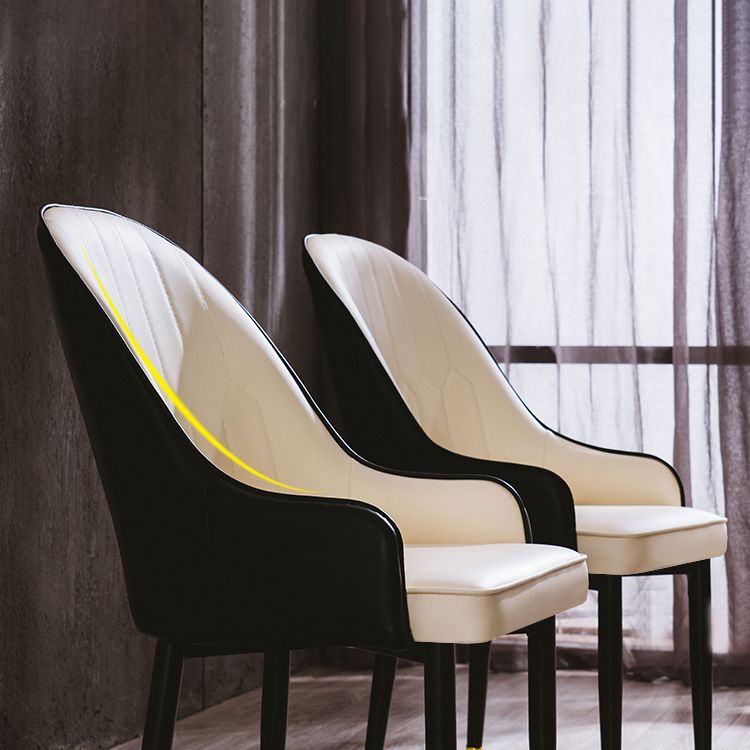 Glam Style Metal Dining Chairs Matte Finish Dining Arm Side Chair for Kitchen Clearhalo ' kitchen&dining_furn' 'Dining Chairs' 'Dining Tables & Seating' 'dining_chair' 'furn' 'furn_dining_chair' 'Furniture' 'furniture_dining_chair' 'Kitchen & Dining Furniture' 'kitchen' 1200x1200_ee66aceb-c83b-41df-8a65-26049f8a5738