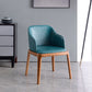 Contemporary Dining Arm Chair Faux Leather Dining Chair with Solid Wood Legs