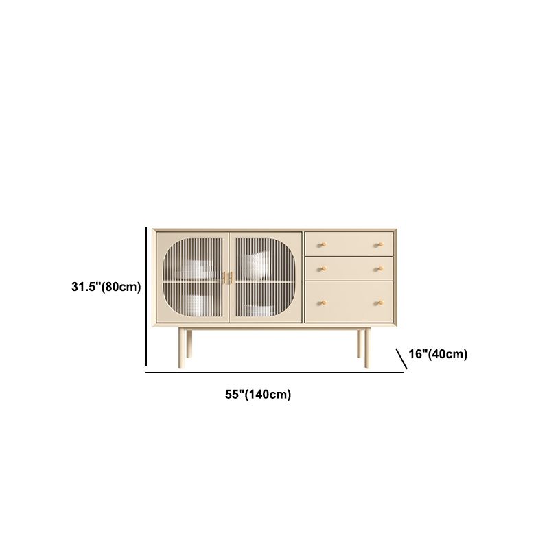 Beige Contemporary Dining Buffet Kitchen Sideboard with Cabinets Clearhalo 'buffet_sideboard' 'Buffets & Sideboards' 'furn' 'furn_buffet_sideboard' 'Furniture' 'Kitchen & Dining Furniture' 1200x1200_ee674e5f-8d82-476a-89f2-c916bd8211a3