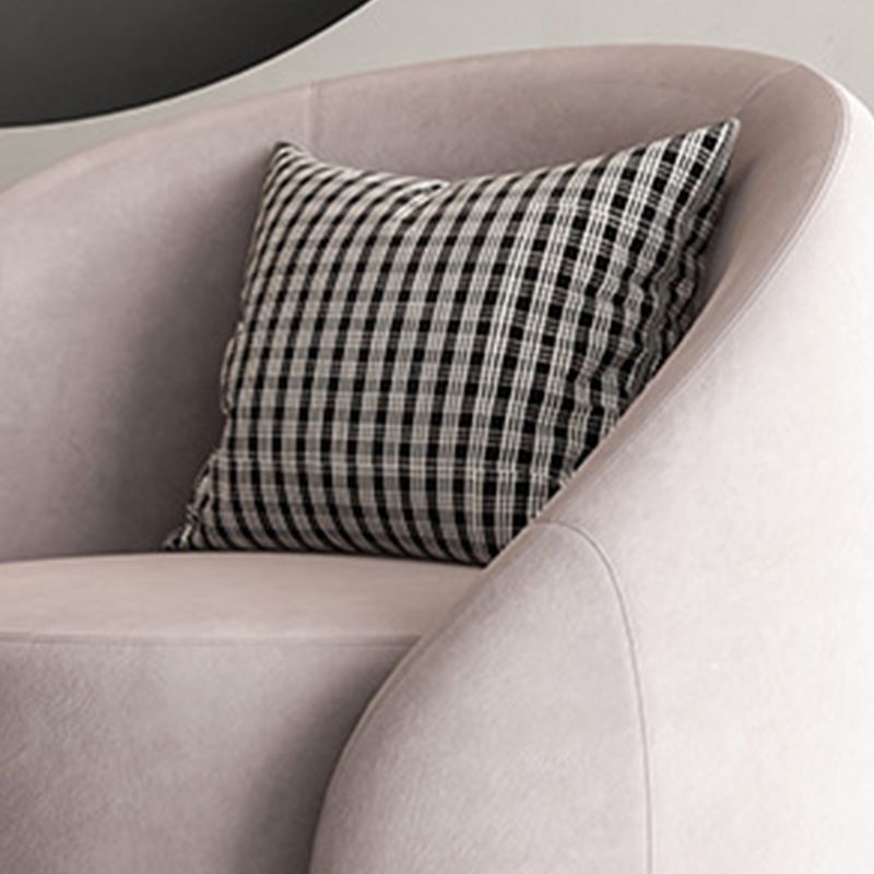 Contemporary 33.07" Wide Pillow Back Chair Velvet Sloped Arm Chair in Gray Clearhalo 'Accent Chairs' 'accent_chairs' 'Chairs & Seating' 'furn' 'furn_accent_chairs' 'Furniture' 'Living Room Furniture' 1200x1200_ee67b988-bc61-4981-87d8-01e5b2a8f4a8