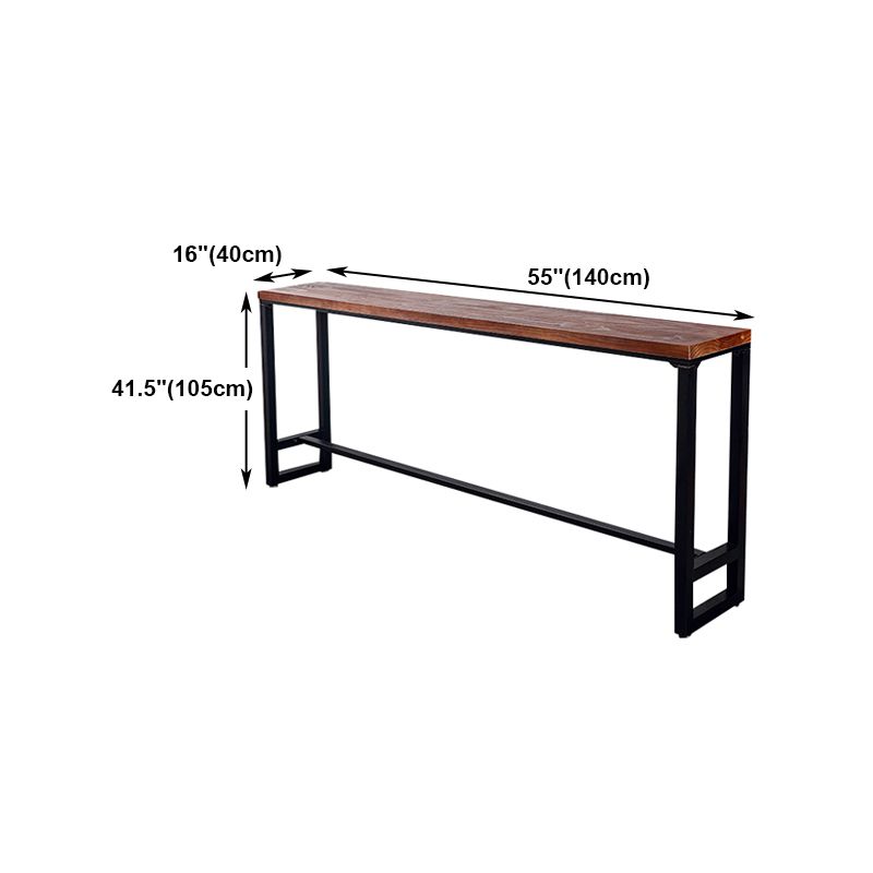 Natural Wood Top Bar Table Rectangle Industrial Footrest Indoor Bar Dining Table Clearhalo 'Bar Furniture' 'Bar Tables' 'bar_tables' 'furn' 'furn_bar_tables' 'Furniture' 'furniture_bar_tables' 'Kitchen & Dining Furniture' 1200x1200_ee67bb2c-c7ed-4bf5-b666-2cb845b9d3b5