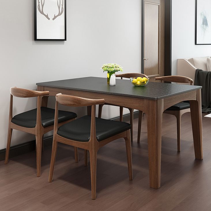 Mid-Century Sintered Stone Table Ash Wood 4 Legs Base Rectangle Table for Home Clearhalo ' dining_table' 'Dining Tables & Seating' 'Dining Tables' 'furn' 'furn_dining_table' 'Furniture' 'furniture_dining_table' 'Kitchen & Dining Furniture' 'kitchen&dining_furn' 'kitchen' 'kitchen_dining_table' 1200x1200_ee67f543-9405-48ed-a09c-6a0b2e22c84c