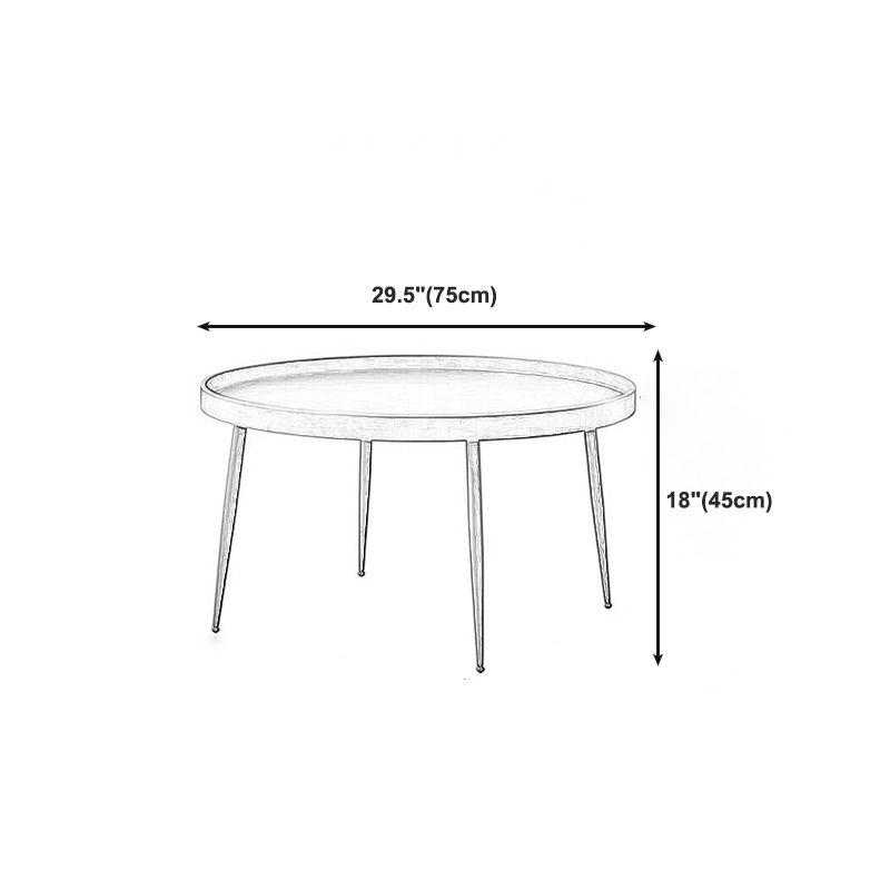 Runder Couchtisch mit Holzakzenten, 4 Beine, moderner Kaffee- und Cocktailtisch