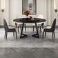 Modern Round Standard Height Dining Table Stone Double Pedestal Dining Table Clearhalo 'Dining Tables & Seating' 'Dining Tables' 'dining_table' 'furn' 'furn_dining_table' 'Furniture' 'furniture_dining_table' 'Kitchen & Dining Furniture' 'kitchen' 'kitchen_dining_table' 1200x1200_ee6a1a2f-c6f0-4e5f-9643-9cb2fb419851