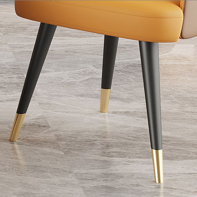 Sillas de comedor de glam metal de metal silla de comedor de cuero falso para uso en el hogar