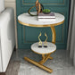Contemporary Metal C Side Table Slate Top Round Side End Table