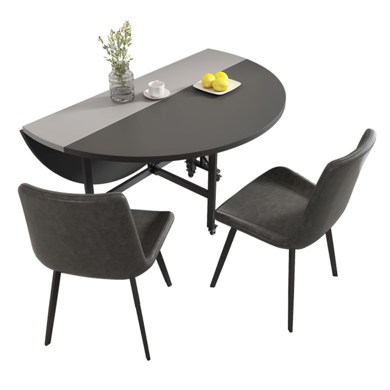 47'' Foldable Artificial Wooden Dining Table Extendable Round Table with Trestle Base Clearhalo ' dining_table' 'Dining Tables & Seating' 'Dining Tables' 'furn' 'furn_dining_table' 'Furniture' 'furniture_dining_table' 'Kitchen & Dining Furniture' 'kitchen&dining_furn' 'kitchen' 'kitchen_dining_table' 1200x1200_ee6d107d-f412-4b9f-8377-74c045a8961c