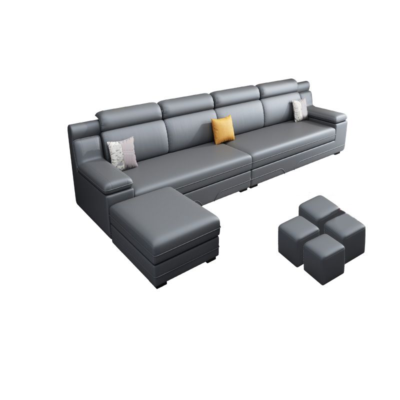 Section des meubles de mélanges de faux cuir et de coton contemporains