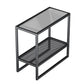 Rectangle Glass Top Side Table 21.65" Tall Metal Frame End Table with Shelf Clearhalo 'Coffee & Accent Tables' 'End & Side Tables' 'end_side_tables' 'furn' 'furn_end_side_tables' 'Furniture' 'Living Room Furniture' 1200x1200_ee6e150a-9f13-4b0a-b14f-35b70f3b1932