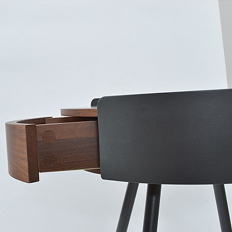 21,2 "tavolo da parte superiore in legno rotondo in legno arrotondata in metallo a 4 gambe tavolino