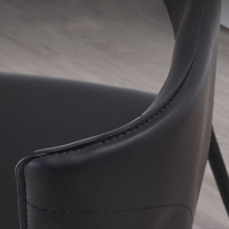 Faux Leather Armless Dining Chairs Modern Wingback Side Chair Clearhalo 'Dining Chairs' 'Dining Tables & Seating' 'dining_chair' 'furn' 'furn_dining_chair' 'Furniture' 'Kitchen & Dining Furniture' 1200x1200_ee7144d1-441b-4237-b7f6-44606508318a