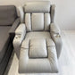 33.9" Wide Genuine Leather Manual/Power Standard Recliner White Message