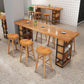 Brown Wood Pub Table with Rectangle Table Top Double Pedestal Table - 41.3" H Clearhalo 'Bar Furniture' 'Bar Tables' 'bar_tables' 'furn' 'furn_bar_tables' 'Furniture' 'furniture_bar_tables' 'Kitchen & Dining Furniture' 1200x1200_ee72782a-3dc3-46e6-a8f6-b36464ecdd61