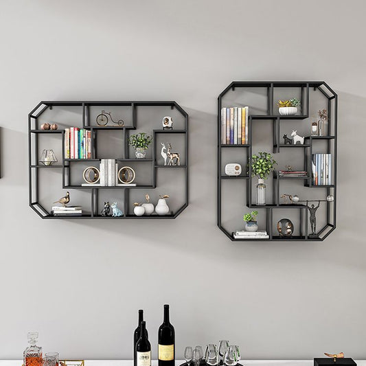 Industrial Iron Bookshelf Wall Mounted Bookshelf for Office and Family Living Room Clearhalo 'Bookcases' 'furn' 'furn_bookcases' 'Furniture' 'furniture_bookcases' 'Office Furniture' 1200x1200_ee730c73-035c-4627-9794-862c928d09f5