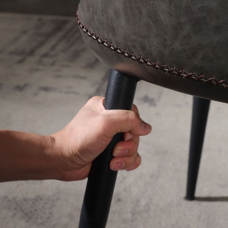 Scandinavian Style Leather Dining Chairs Solid Back Chair and 4 Black Finish Legs for Home Clearhalo ' kitchen&dining_furn' 'Dining Chairs' 'Dining Tables & Seating' 'dining_chair' 'furn' 'furn_dining_chair' 'Furniture' 'furniture_dining_chair' 'Kitchen & Dining Furniture' 'kitchen' 1200x1200_ee74c40f-dc2b-4c1c-8fc7-38aaf1e6c669