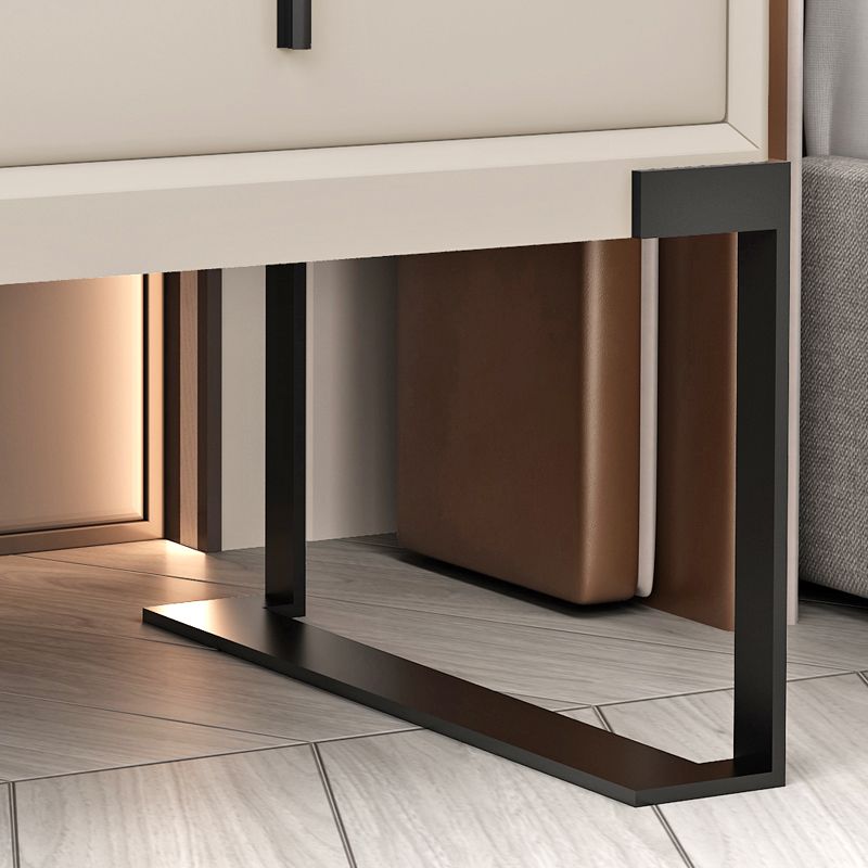 Leather Sled Nightstand 20" Tall Leather Night Table with 1 Drawer Clearhalo 'Bedroom Furniture' 'furn' 'furn_night_stand' 'Furniture' 'night_stand' 'Nightstands' 1200x1200_ee755a21-afd7-4acb-aaed-2c39eafbf458