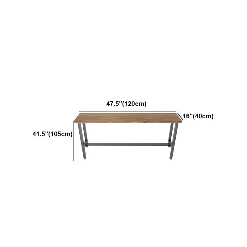 Brown Modern Style Bar Table Pine Wood and Iron Outdoor Bar Table Clearhalo 'Bar Furniture' 'Bar Tables' 'bar_tables' 'furn' 'furn_bar_tables' 'Furniture' 'furniture_bar_tables' 'Kitchen & Dining Furniture' 1200x1200_ee76e345-59d8-4fcc-8dd1-7cf0cbb29a8b