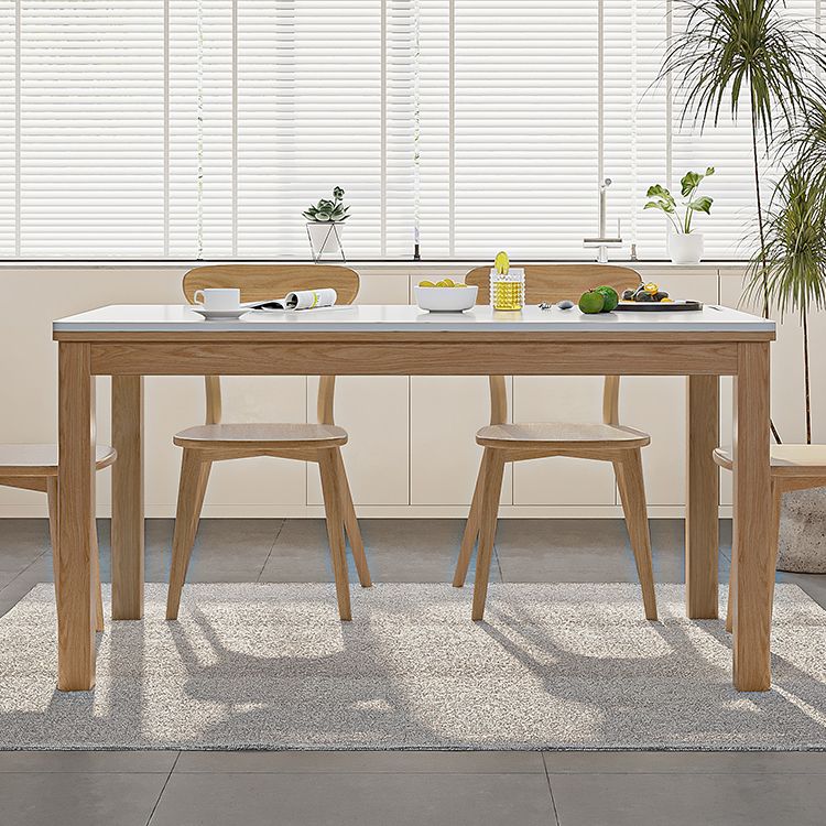 Juego de mesa de comedor con tapa de piedra y sillas de madera, juego de comedor de 1/2/5 piezas para el hogar