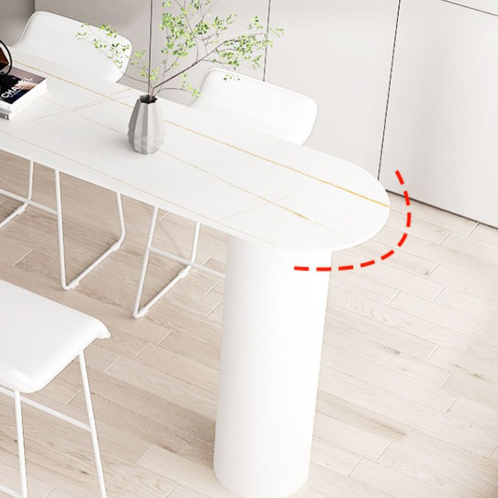 Contemporary Bar Table Stone Pub Table with Iron Base for Dining Room Clearhalo 'Bar Furniture' 'Bar Tables' 'bar_tables' 'furn' 'furn_bar_tables' 'Furniture' 'furniture_bar_tables' 'Kitchen & Dining Furniture' 1200x1200_ee772968-737c-418f-9d39-b3d37676ed4b