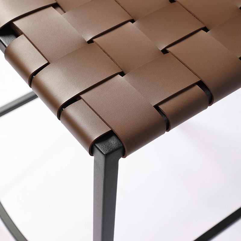 Modern Faux Leather Counter Stool Square Low Back Bar Stool for Indoor Clearhalo 'Bar Furniture' 'Bar Stools' 'bar_stools' 'furn' 'furn_bar_stools' 'Furniture' 'Kitchen & Dining Furniture' 1200x1200_ee7c1c46-8181-43fe-ad05-cc26bcf7c7e4