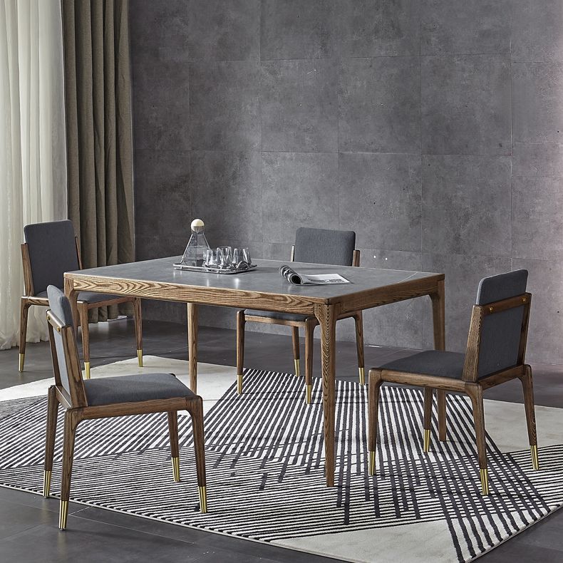 Sintered Stone Grey Dining Table Mid-Century Modern 4 Legs Table for Dining Room Clearhalo ' dining_table' 'Dining Tables & Seating' 'Dining Tables' 'furn' 'furn_dining_table' 'Furniture' 'furniture_dining_table' 'Kitchen & Dining Furniture' 'kitchen&dining_furn' 'kitchen' 'kitchen_dining_table' 1200x1200_ee7cf967-83bf-4233-908c-0c2767e3af19
