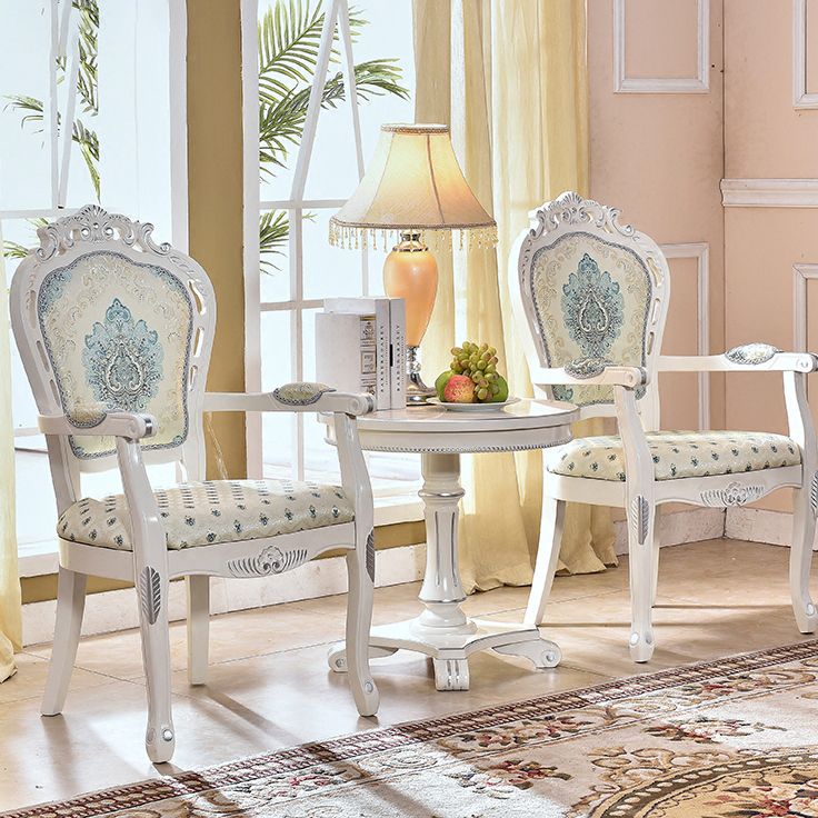 Victorian Fabric Home Arm Chair King Louis Back Matte Finish Dining Chair (Set of 2) Clearhalo ' kitchen&dining_furn' 'Dining Chairs' 'Dining Tables & Seating' 'dining_chair' 'furn' 'furn_dining_chair' 'Furniture' 'furniture_dining_chair' 'Kitchen & Dining Furniture' 'kitchen' 1200x1200_ee806c1f-c40a-45d1-bc4a-e1fe49b46eb9