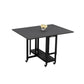 Modern Foldable Dining Table Rectangle Glass Tabletop with Metal Trestle Base