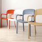 Scandinavian Study Room Open Arm Chair Matte Finish Plastic Dining Chair