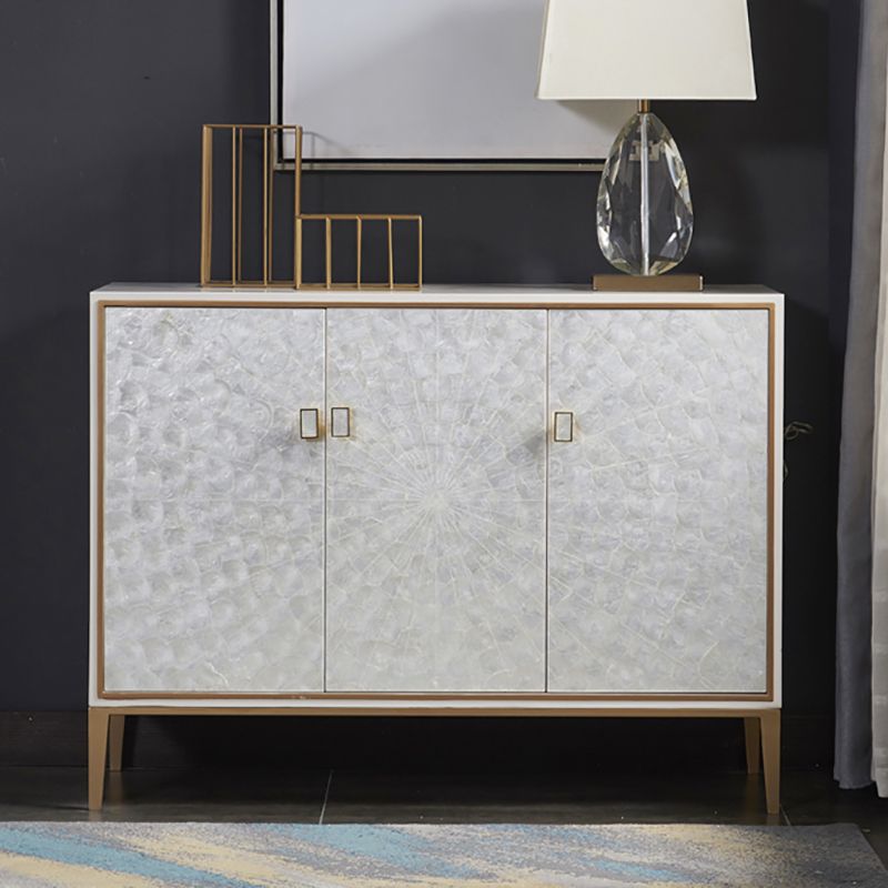 Glam soggiorno a buffet da pranzo ingegnerizzato in legno e armadi in metallo tavolo