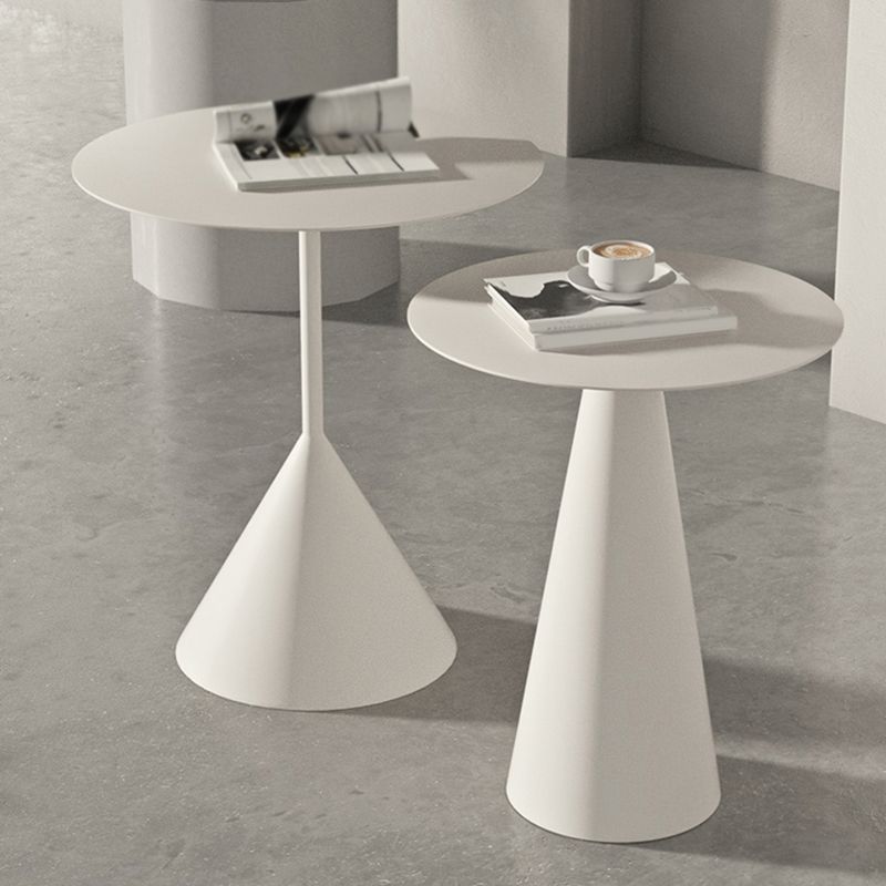 Tavolino tondo in metallo in metallo in metallo di metà secolo 19,6 "/21,6"