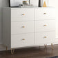 White Contemporary Accent Chest Rectangle Accent Cabinet with Drawers, Scratch Resistant