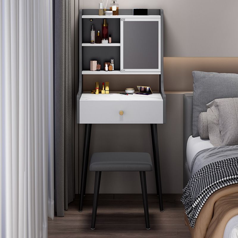 Tweedelige moderne gespiegelde ijdelheid set zwart/grijs gemanipuleerd houten dressoir