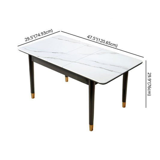 Kitchen Modern Sintered Stone Top Dining Table of Traditional Height with Collapsible Dining Sets Clearhalo 'Dining Room Sets' 'Dining Tables & Seating' 'dining_room_set' 'furn' 'furn_dining_room_set' 'Furniture' 'furniture_dining_room_set' 'Kitchen & Dining Furniture' 'kitchen&dining_furn' 'kitchen' 1200x1200_ee85c0b3-e92f-4621-bce7-564f63476e1f