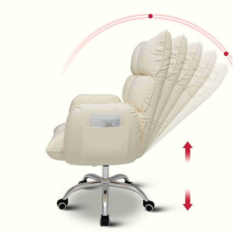 Swivel Desk Chair with Padded Arms Chrome Metal Frame Modern Computer Chair with Wheels Clearhalo 'furn' 'furn_office_chair' 'Furniture' 'furniture_office_chair' 'Office Chairs' 'Office Furniture' 'office_chair' 1200x1200_ee8691f1-1d34-4aaa-86ae-45896c785bc3