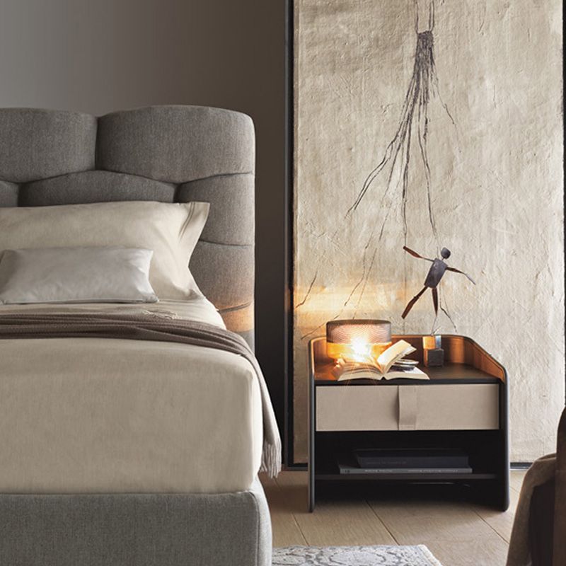 フェイクレザーナイトスタンドモダン1-引き出しアクセントテーブルナイトスタンド