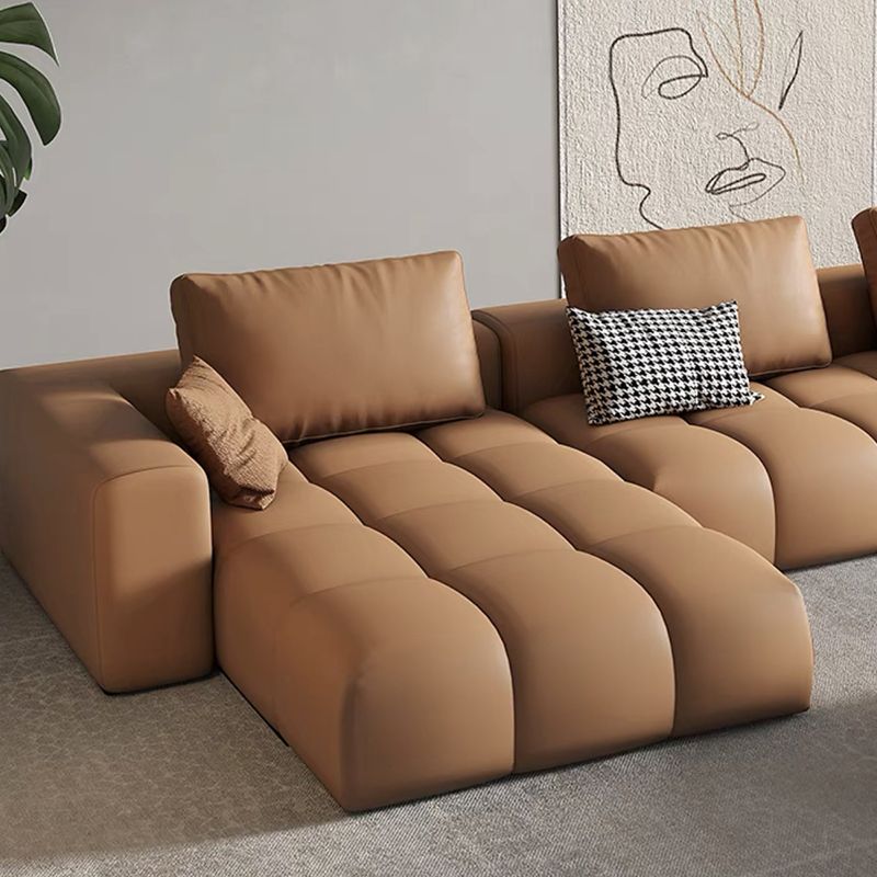 Noordse echte lederen vierkante arm Stationaire woonkamer Bank Chaise