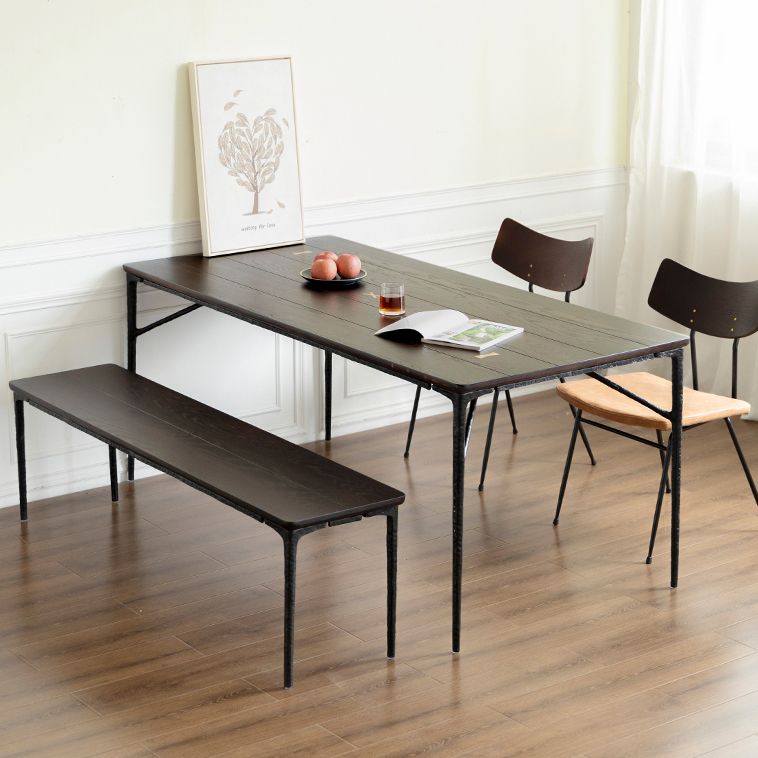 Contemporary Style Solid Wood Board Rectangle Dining Table 4 Legs Table for Home Clearhalo ' dining_table' 'Dining Tables & Seating' 'Dining Tables' 'furn' 'furn_dining_table' 'Furniture' 'furniture_dining_table' 'Kitchen & Dining Furniture' 'kitchen&dining_furn' 'kitchen' 'kitchen_dining_table' 1200x1200_ee8de450-a75c-435f-ac80-1a71279c6257