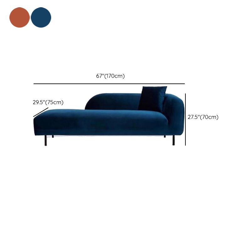 Modern Living Room Velvet Chaise Upholstered Chaise Lounge with Wooden Base Clearhalo 'Chairs & Seating' 'Chaise Lounge' 'chaise_lounge' 'furn' 'furn_chaise_lounge' 'Furniture' 'Living Room Furniture' 1200x1200_ee8fa315-3de6-4239-a426-961036e5cc4f