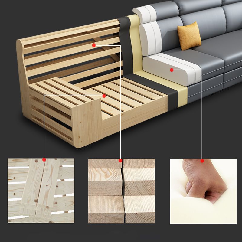 Sezionali mobili in pelle finta e miscela di cotone contemporanei