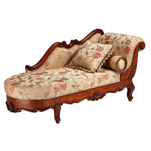 Traditional Solid Wood Upholstered One Armed Chaise with Fabric Pillow Clearhalo 'Chairs & Seating' 'Chaise Lounge' 'chaise_lounge' 'furn' 'furn_chaise_lounge' 'Furniture' 'Living Room Furniture' 1200x1200_ee9095ab-70ce-4636-8e81-38b46e473139