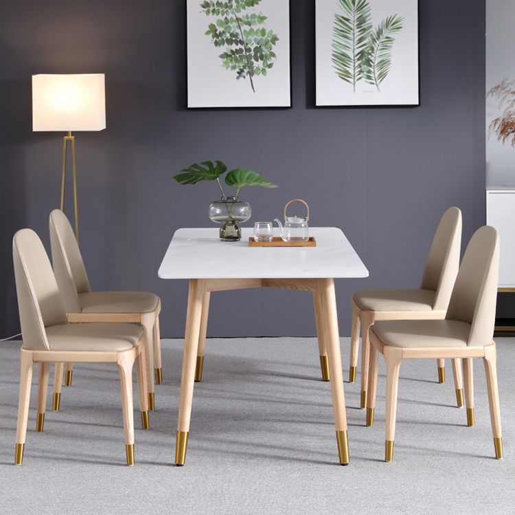 Sintered Stone Modern Rectangle Dining Table White Stone Top Table with Wooden 4 Legs Clearhalo ' dining_table' 'Dining Tables & Seating' 'Dining Tables' 'furn' 'furn_dining_table' 'Furniture' 'furniture_dining_table' 'Kitchen & Dining Furniture' 'kitchen&dining_furn' 'kitchen' 'kitchen_dining_table' 1200x1200_ee912ff6-c8d1-47b4-9bf0-a83eb72c5f24