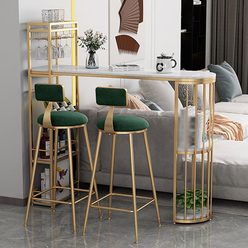 Scandinavian Bar and Counter Stool Low Back Stool with 4 Legs in Gold Clearhalo 'Bar Furniture' 'Bar Stools' 'bar_stools' 'furn' 'furn_bar_stools' 'Furniture' 'furniture_bar_stools' 'Kitchen & Dining Furniture' 1200x1200_ee950895-5023-41eb-839c-a53b5837f07b