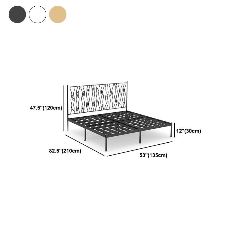 Marco de cama glamoroso metal marco rectangular cabecera de marco abierto cama estándar